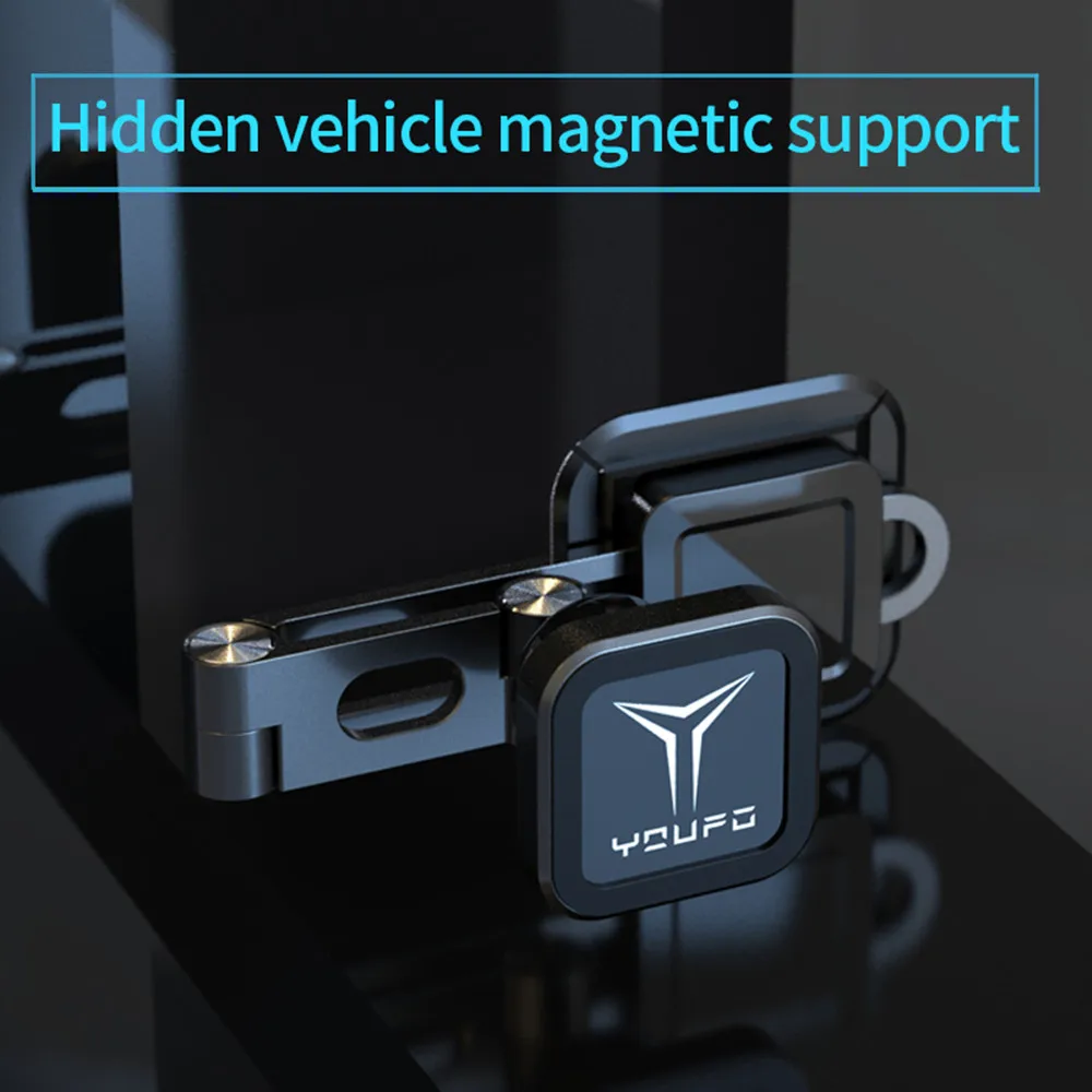 

Magnetic Car Phone Holder Hidden Folding Phone Bracket GPS Mount Stand Adjustable Mini Metal Bracket For iPhone Samsung Huawei