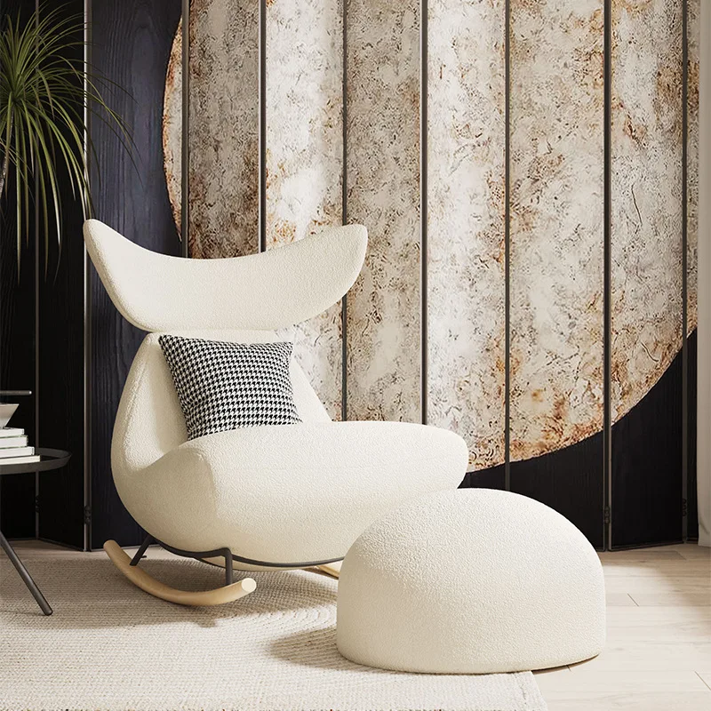

Light Luxury Whale Chair Lazy Boy Sofa Rocking Chair Nordic Single Home Living Room Balcony Bedroom Lounge Chairs Furniture