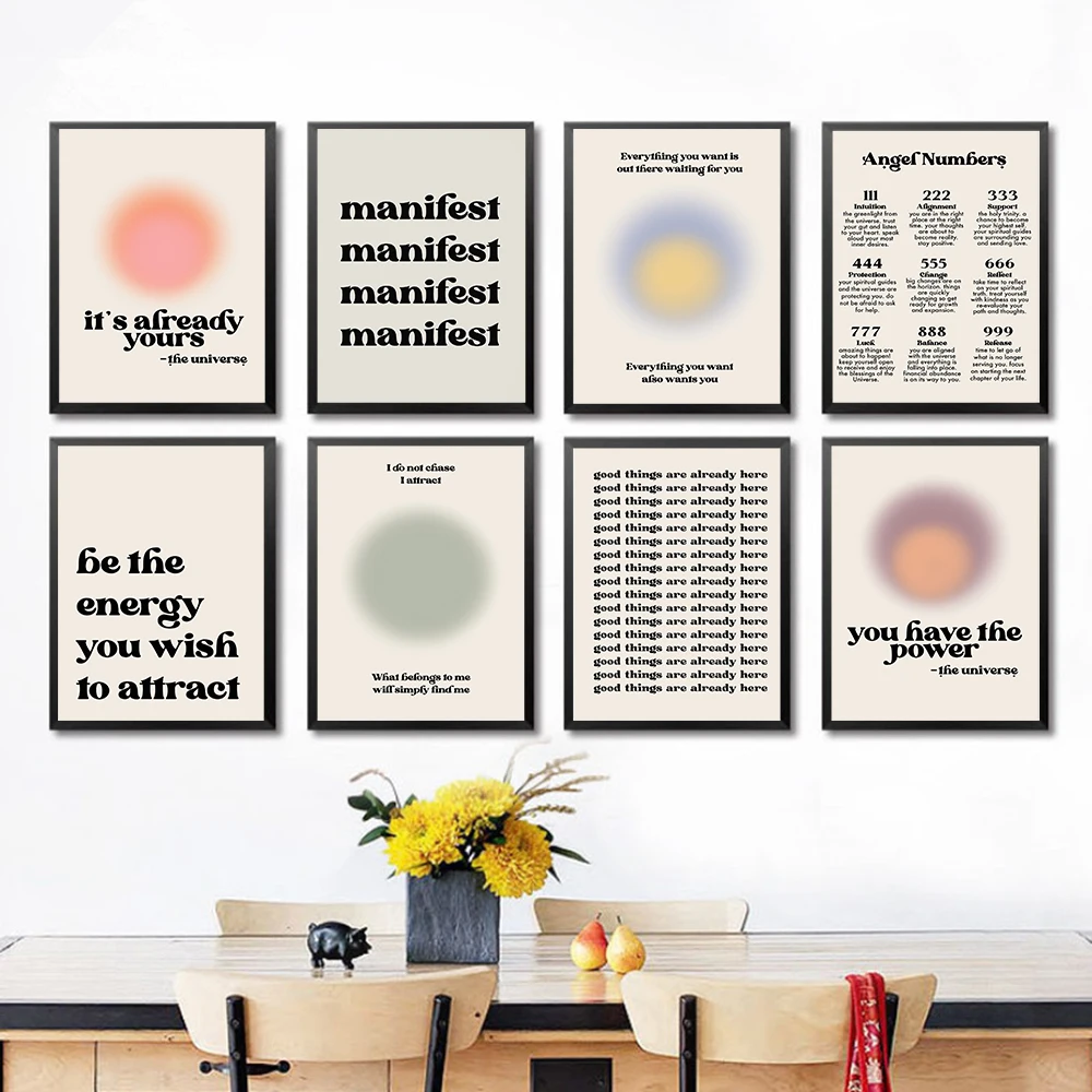 

Law of Attraction Print Boho Art Quote Manifestation Canvas Poster Mindfulness Self Love Self Care Therapy Wall Painting Decor