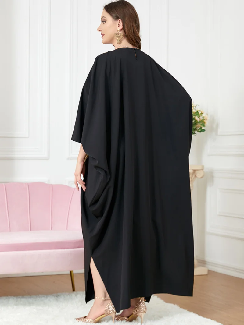Abaya Muslim Dress Women Batwing Sleeve Loose Robe Autumn New Patchwork Elegant Boubou Dubai Islam Muslim Ramadan Dress Vestidos