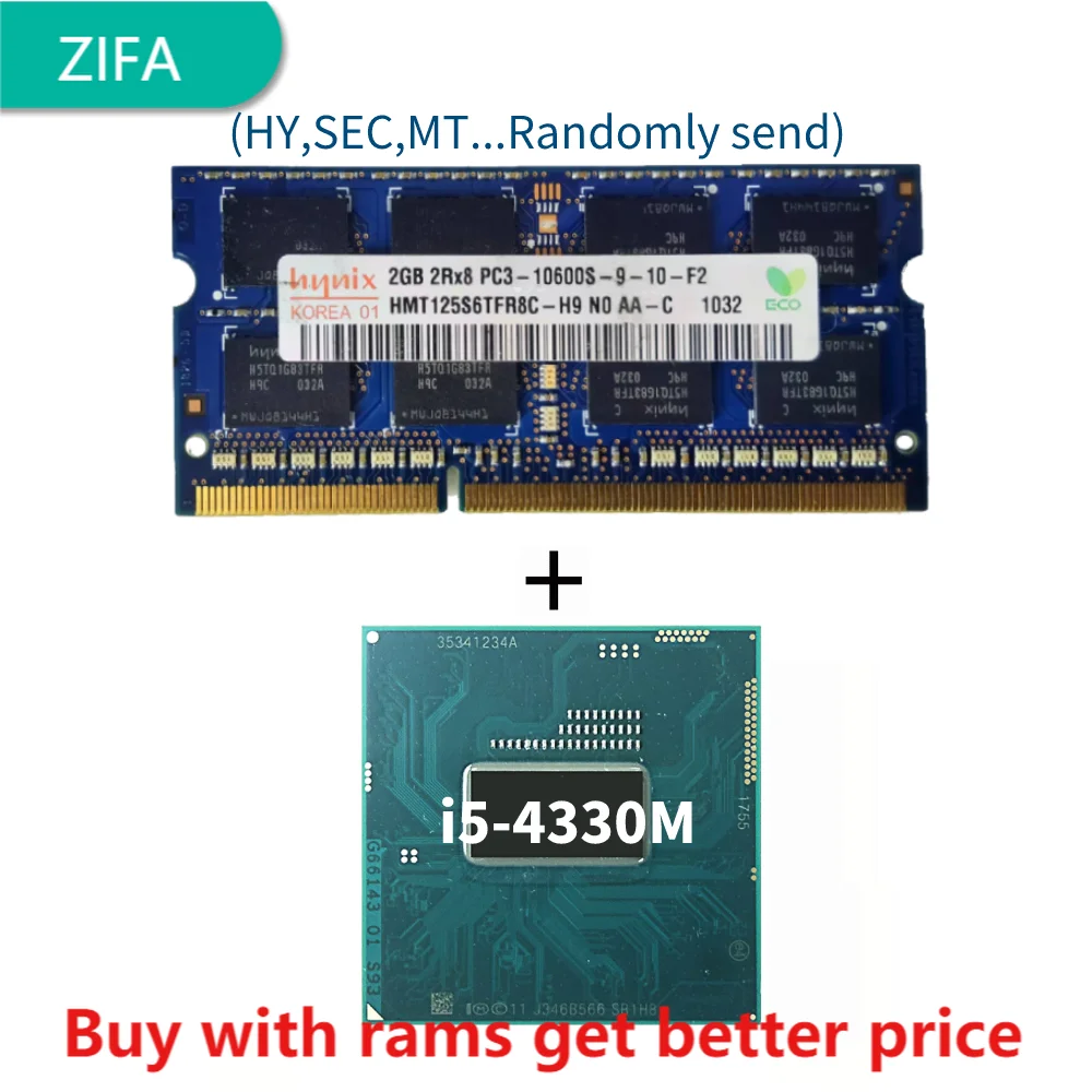 

DDR3 2G 1333Mhz with i5-4330M i5 4330M SR1H8 2.8 GHz Dual-Core Quad-Thread CPU Processor 3M 37W Socket G3 / rPGA946B