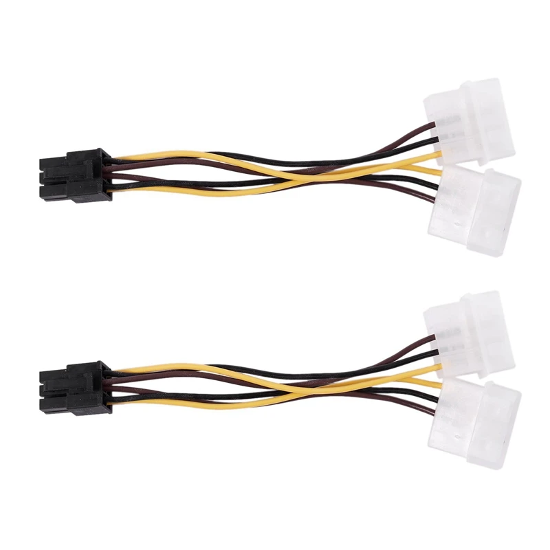 2x A двойной 4-контактный адаптер питания Molex IDE к 6-контактной графической карте PCI-E