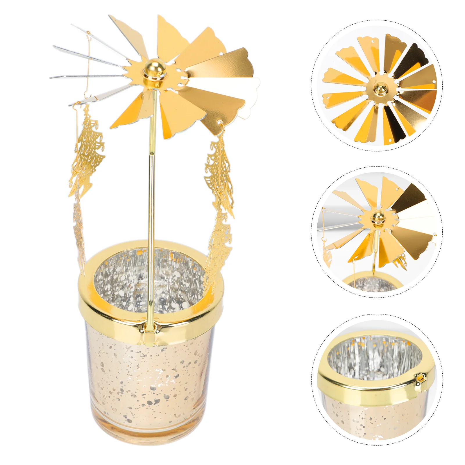 

Candlestickholder Rotating Iron Stand Tealight Christmas Holders Table Wedding Rotary Centrepiece Decorative Gift Favor