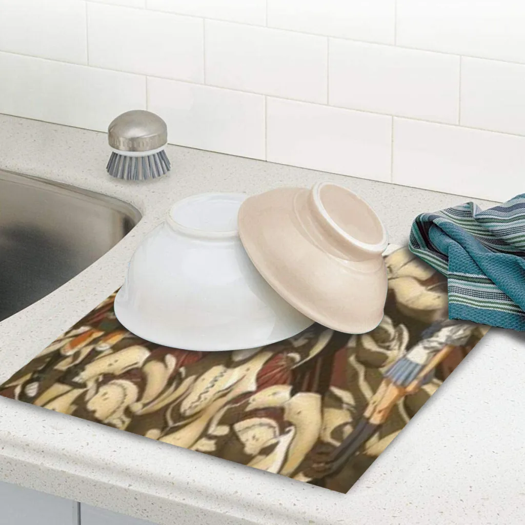 E-Escaflowne Нескользящая силиконовая искусственная посуда коврики для сушки посуды