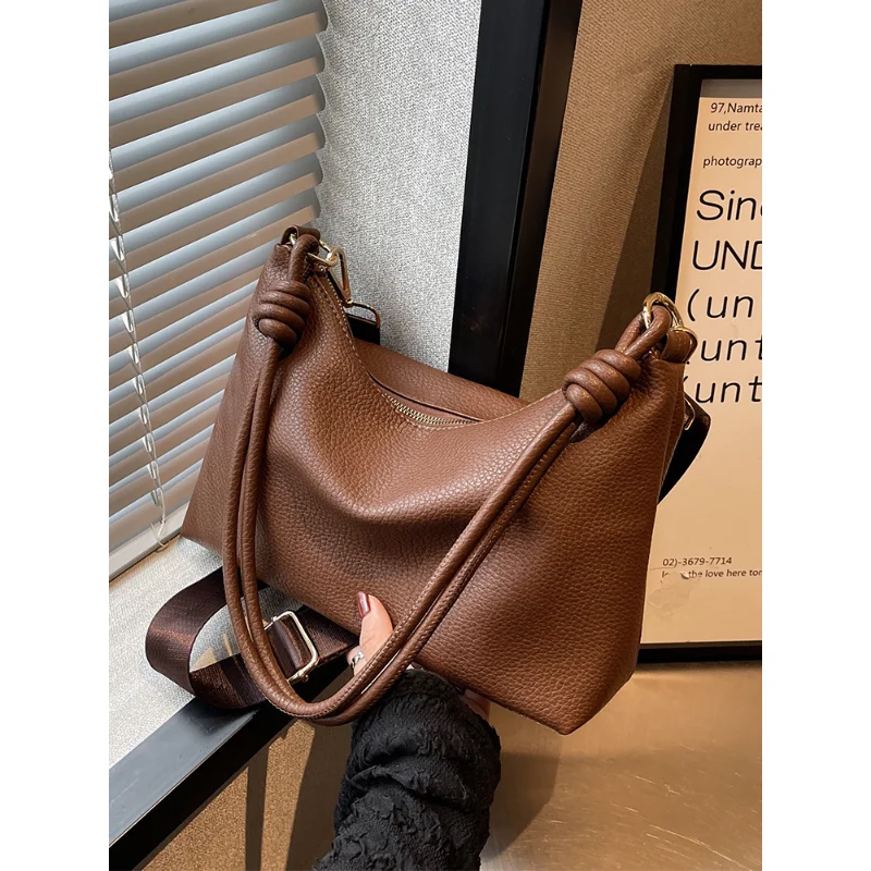 

Premium Sense Solid Color Bag 2023 New Trendy Fashion Texture Shoulder Bag Women's Large Capacity Commuter Cross-body Bag