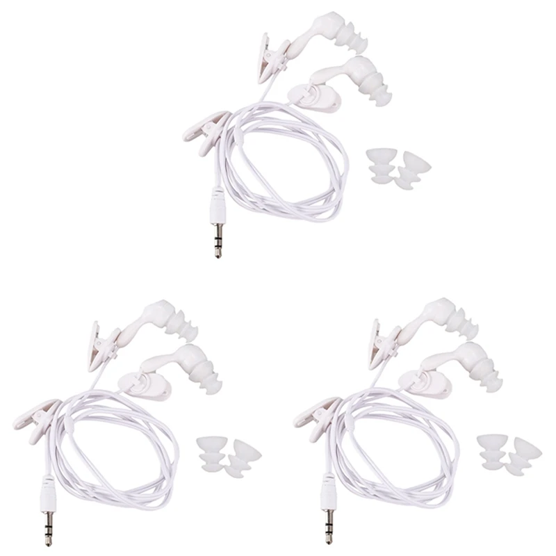 

3X водонепроницаемые наушники-вкладыши для MP3 MP4 подводный белый