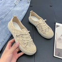 womens shoes 2022 spring new fisherman shoes all match summer breathable mesh flat canvas lazy slip on womens shoes