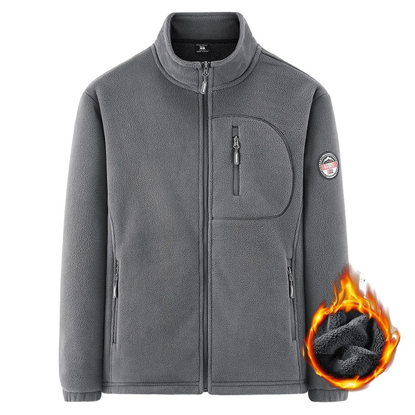 Флисовая куртка осенне-зимняя стильная флисовая уличная бархатная утолщенная