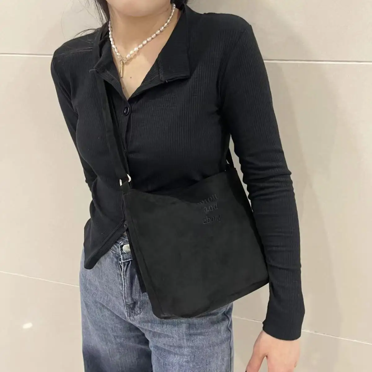 Женская бархатная сумка-тоут Миягава модная текстурная сумочка на одно плечо