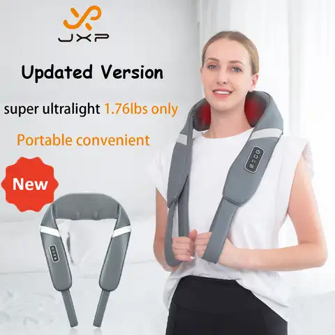 Массажер JXP U-образный для шеи, обновленный Электрический массажер для спины, Сверхлегкий аппарат для снятия боли в плечах, шиацу