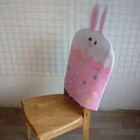 20221pc easter bunny back chair covers cartoon bunny chick dinning chair cover for home hotel restaurant easter decoration