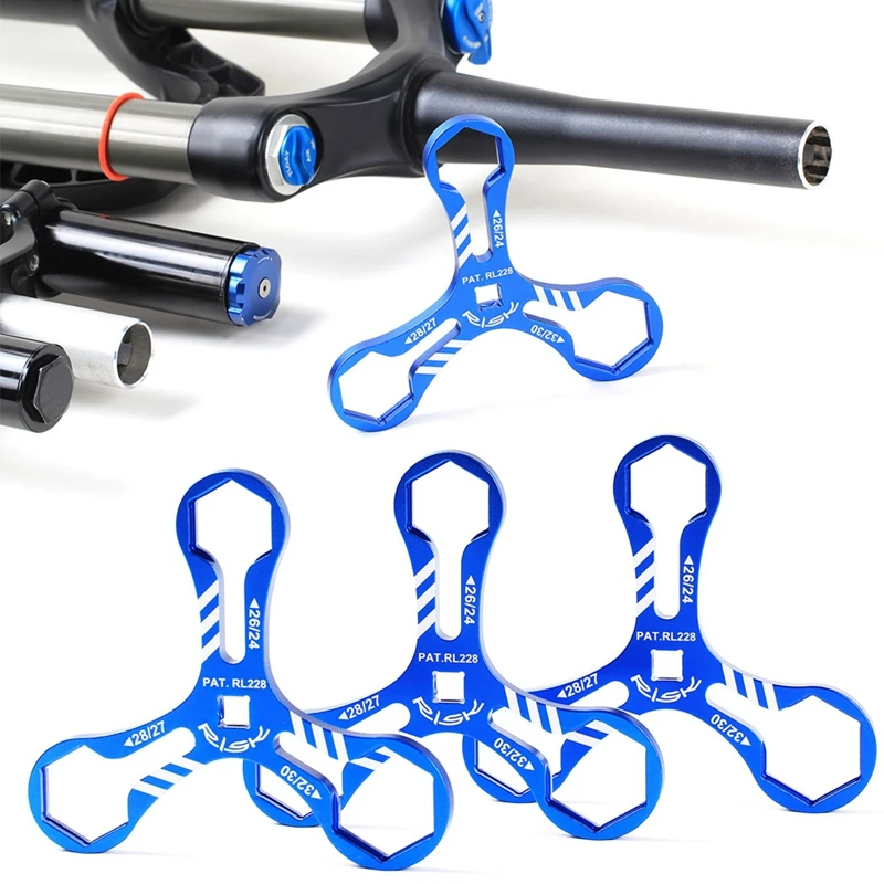 

Синий наплечный ключ для велосипедной вилки MTB, инструменты для ремонта передней вилки велосипеда, гаечный ключ, Y-образный велосипедный клю...
