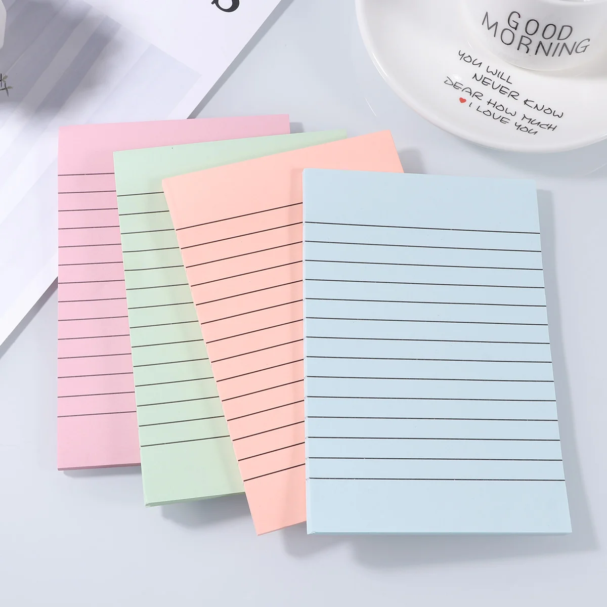 

5 Pcs Memo Pad Self-stick Notes Yellow Sticky Notes Striped Sticky Stickers Notebook