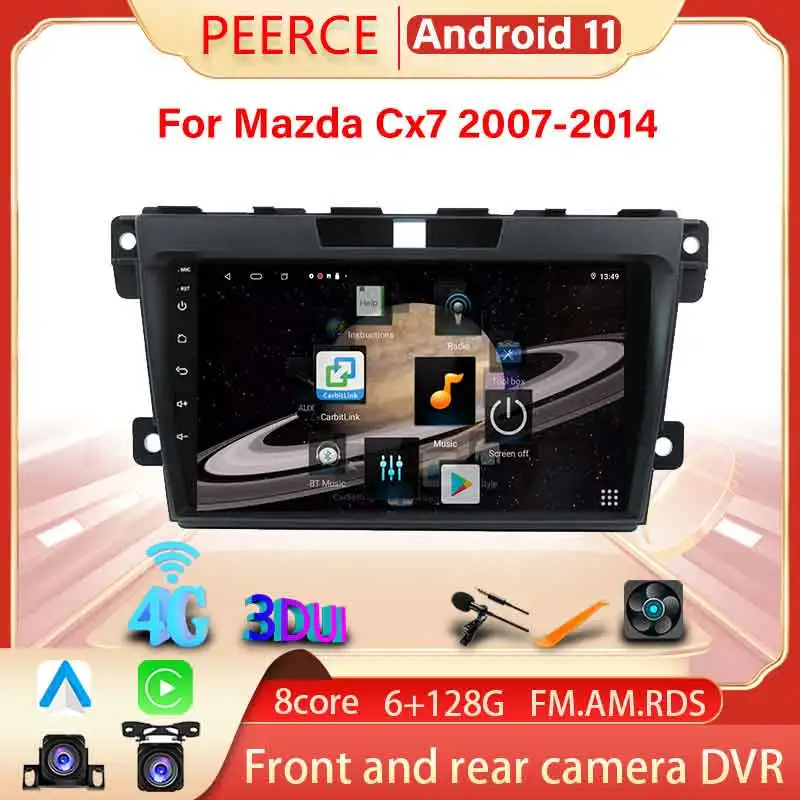 

Автомагнитола PEERCE, мультимедийный видеоплеер, навигация GPS, Carplay, Android 2007, автомагнитола 2 DIN, 2DIN, система DVD для Mazda Cx7 2014-