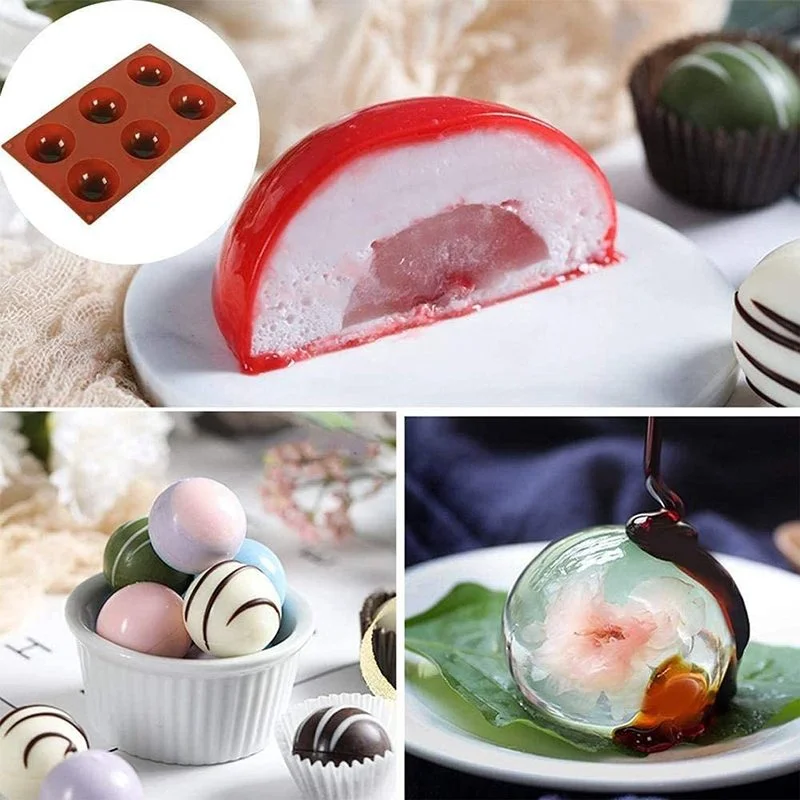 Hemispherical Silicone Mold Round Spherical 3D Cake for Making Chocolate Ice Cubes Jelly Dome Mousse |