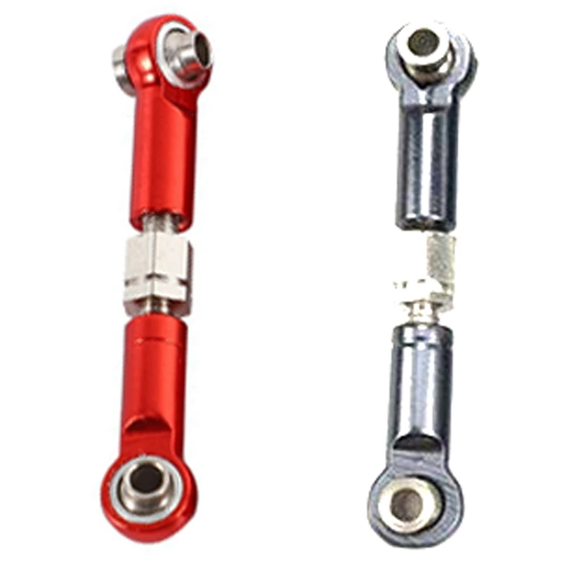 

2 набора, регулируемый металлический Тяговый стержень, передний/задний сервопривод для Wltoys A949 A959 A969 A979 K929, серый и красный