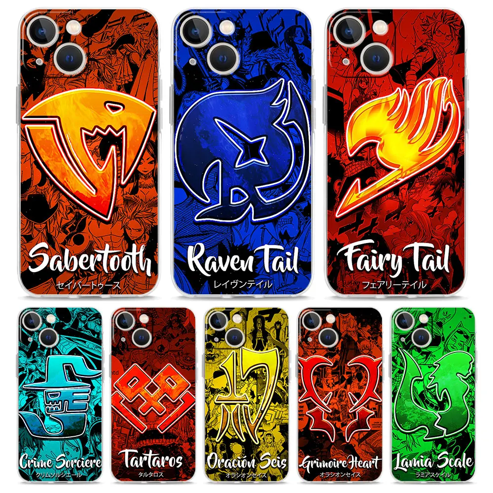 

Fairy Tail Anime Logo Phone Case For iPhone 13 11 12 Pro Max X XR XS 7 8 Plus SE 2020 Transparent Soft Silicone Cover TPU Fundas