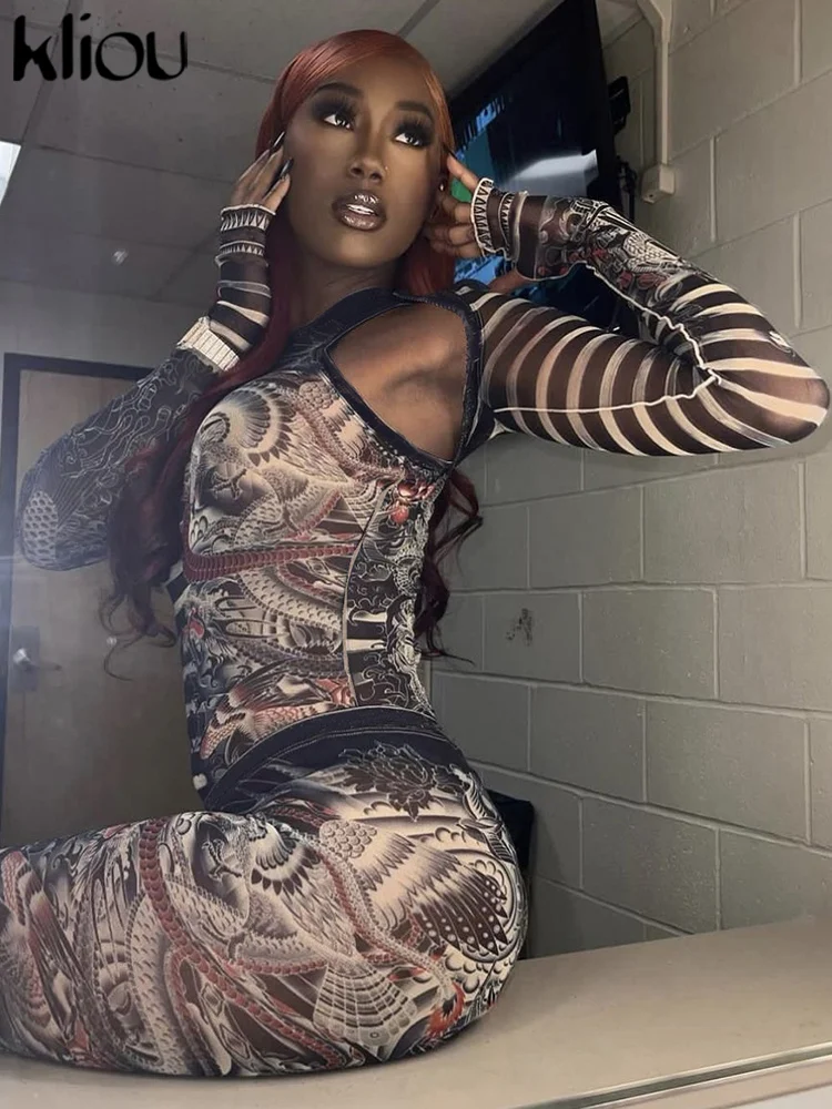 Kliou/Осенняя женская уличная одежда комплект из трех предметов K23S37801 полосатая