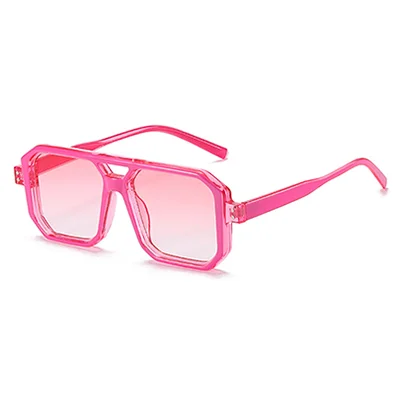 Солнцезащитные очки Ralferty для женщин и мужчин, квадратные очки конфетных цветов с двойной перемычкой и градиентом, с защитой от ультрафиолета, 2023