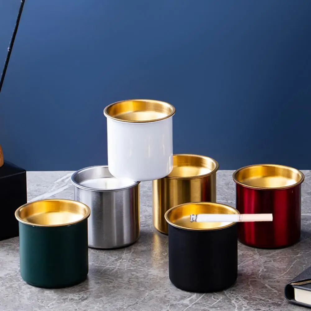 Ashtray Windproof Ash Tray Stainless Steel for Home Smokeless Funnel Design Elegant Table |