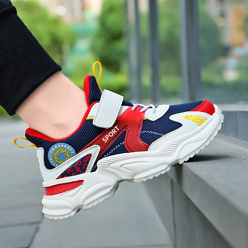 Kids Sports Shoes Casual Breathable Children Fashion Sneakers Shoe for Boys Black Girl Shoes Non-slip Outdoor Walking Shoes