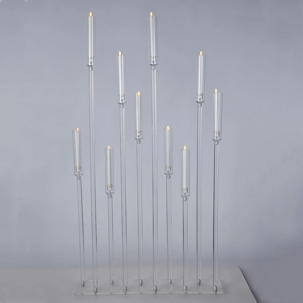 

Candlesticks 10 Heads All Clear Candle Holders Wedding Candelabra Table Centerpieces Holder Candelabrum For Party Home