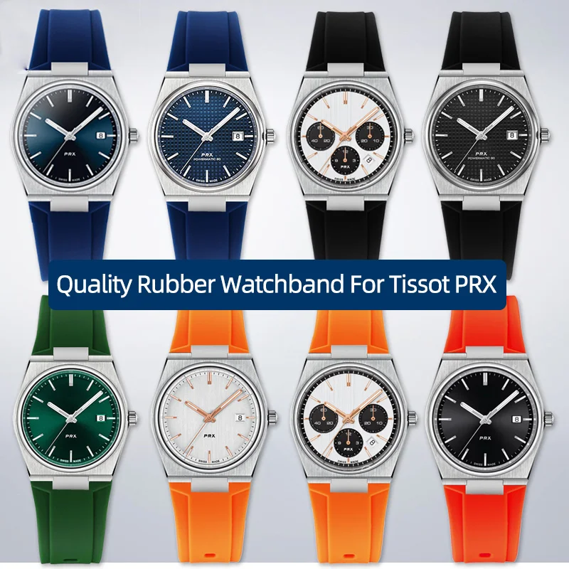 

Quality Rubber Watchband For Tissot PRX T137 Series T137.407 Super Player Watch Band Steel End Link Male Bracelet Strap 26*12mm