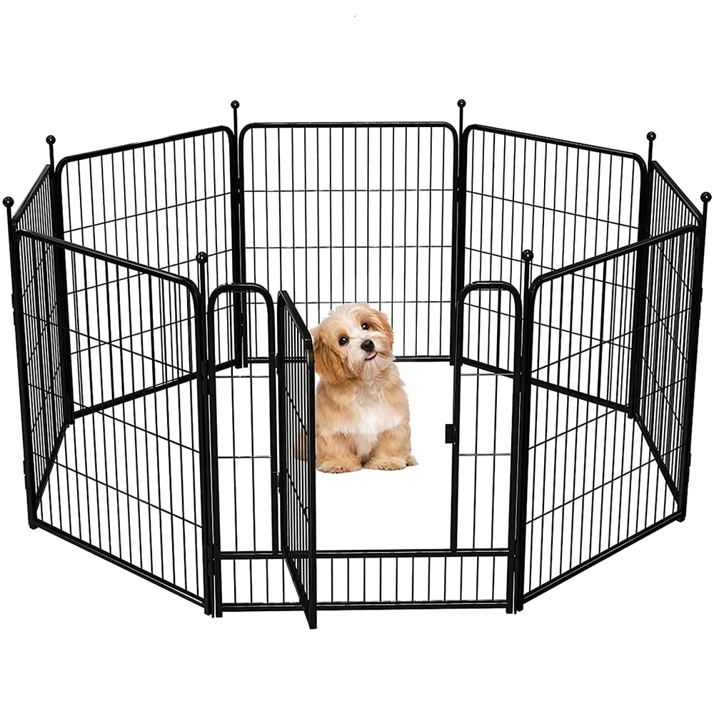 

FXW Rollick Dog Playpen, 8 Panels Dog Pen 32" Height Dog Fence Exercise Pen with Doors for Medium/Small Dogs, Pet Puppy Playpen