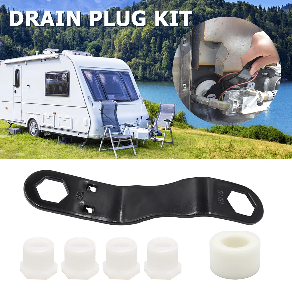 

Water Heater Drain Plug Kit Hand Tools Camping RV Replacement Accessories Professional Water Heater Drain Plug Tool Kit