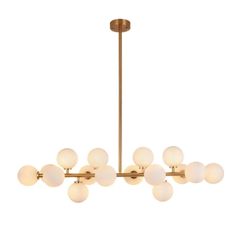 

Modern led chandelier Gold Black Frosted Glass Ball Pendant Lamp Minimalist Creative Personality Magic Bean Retro Pendant Lights