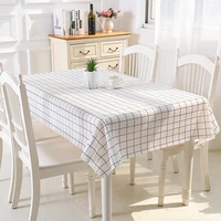 plastic pvc rectangula grid printed tablecloth waterproof oilproof kitchen dining table colth cover mat oilcloth antifouling