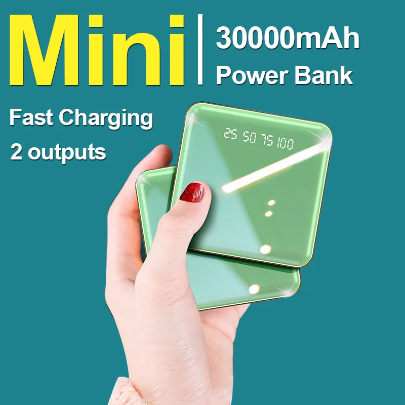 

Mini One-way Fast Charging Power Bank 30000mAh High Capacity Digital Display External Battery with Flashlight for Xiaomi iphone