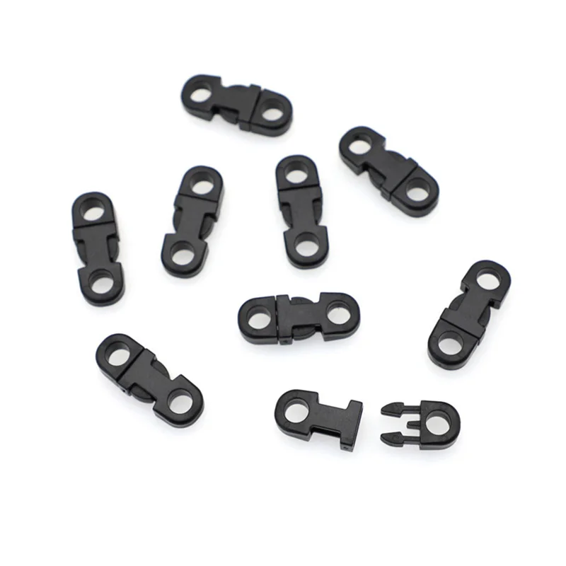 

12pcs 2 Hole 5mm Black afety Clasp Straight Side Release Buckle For Necklace Paracord Bracelet Dog Collar Rope Accessories