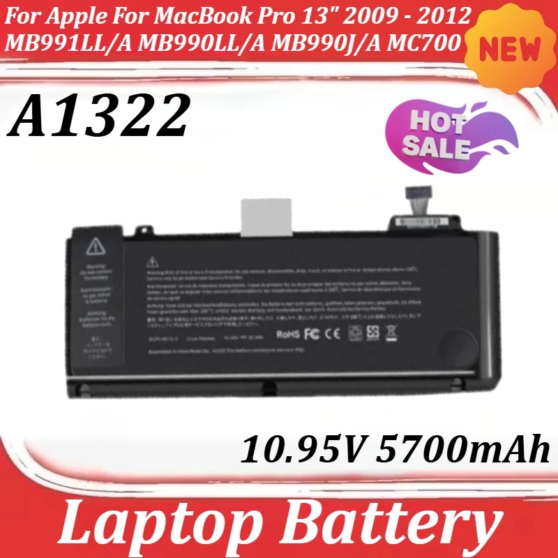 Фото Аккумулятор A1322 10.95V 5700mAh для Apple MacBook Pro 13