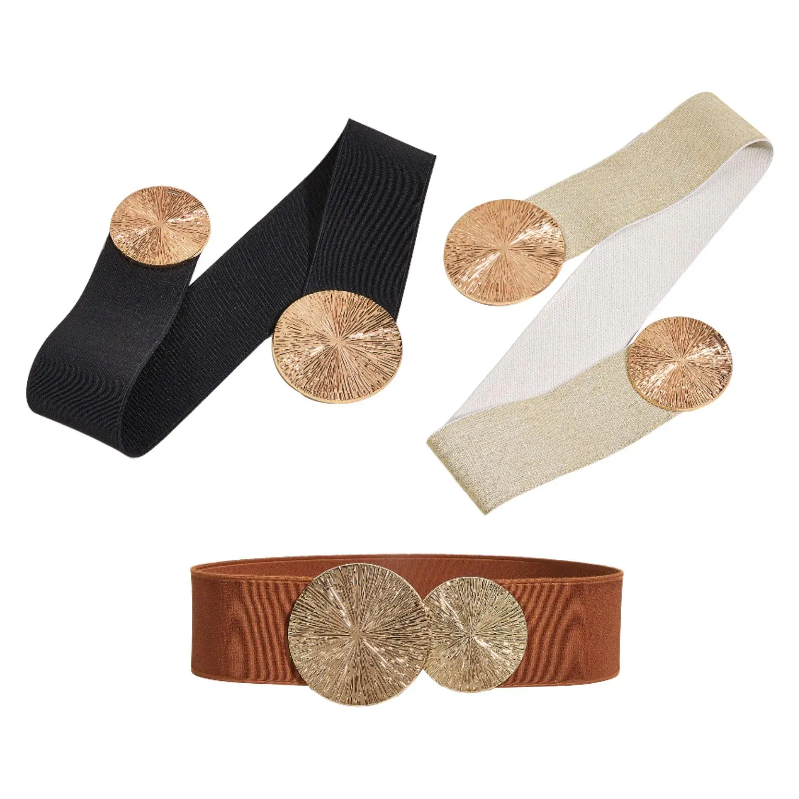

Korean Women Wide Belt Wide Stretch with Buckle Decorative for Dress Accessories