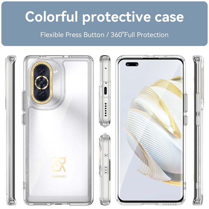 For Huawei Nova 10 Pro Case Cover Huawei Nova 10 Pro Capas Phone Bumper Transparent Colour Clear For Fundas Huawei Nova 10 Pro