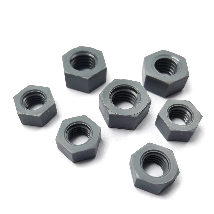 M3-M24 шестигранные гайки из ПВХ, шестигранная гайка из поливинилхлорида, F016