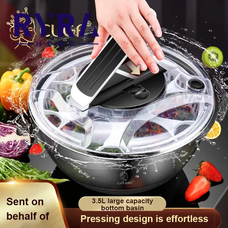 

Manual Vegetable Dryer Salad Spinner Drain Basket Wash Drying Storage Basket Fruit Vegetable Dehydrator Spin Dryer Kitchen Tools