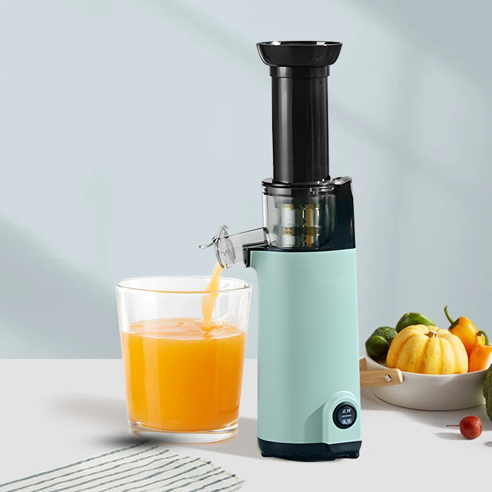 Медленная мини-соковыжималка, бытовая электрическая соковыжималка для фруктов, машина для холодного отжима, без фильтра, легкая мойка, соковыжималка для фруктов и овощей
