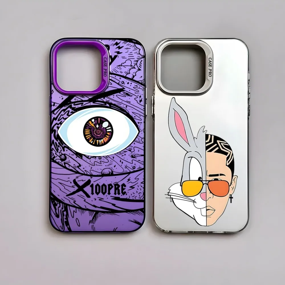 Чехол для телефона Bad Bunny X100pre матовый серебристый Xiaomi 12 11 13 Lite Redmi Note 9 8 Poco X3 X5 F4 M3 Pro