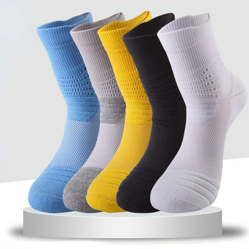 

Men's Breathable Basketball Socks Thickened Towel Bottom Middle Tube Sports Socks Fashion Wear-resistant Antiskid Cotton Socks