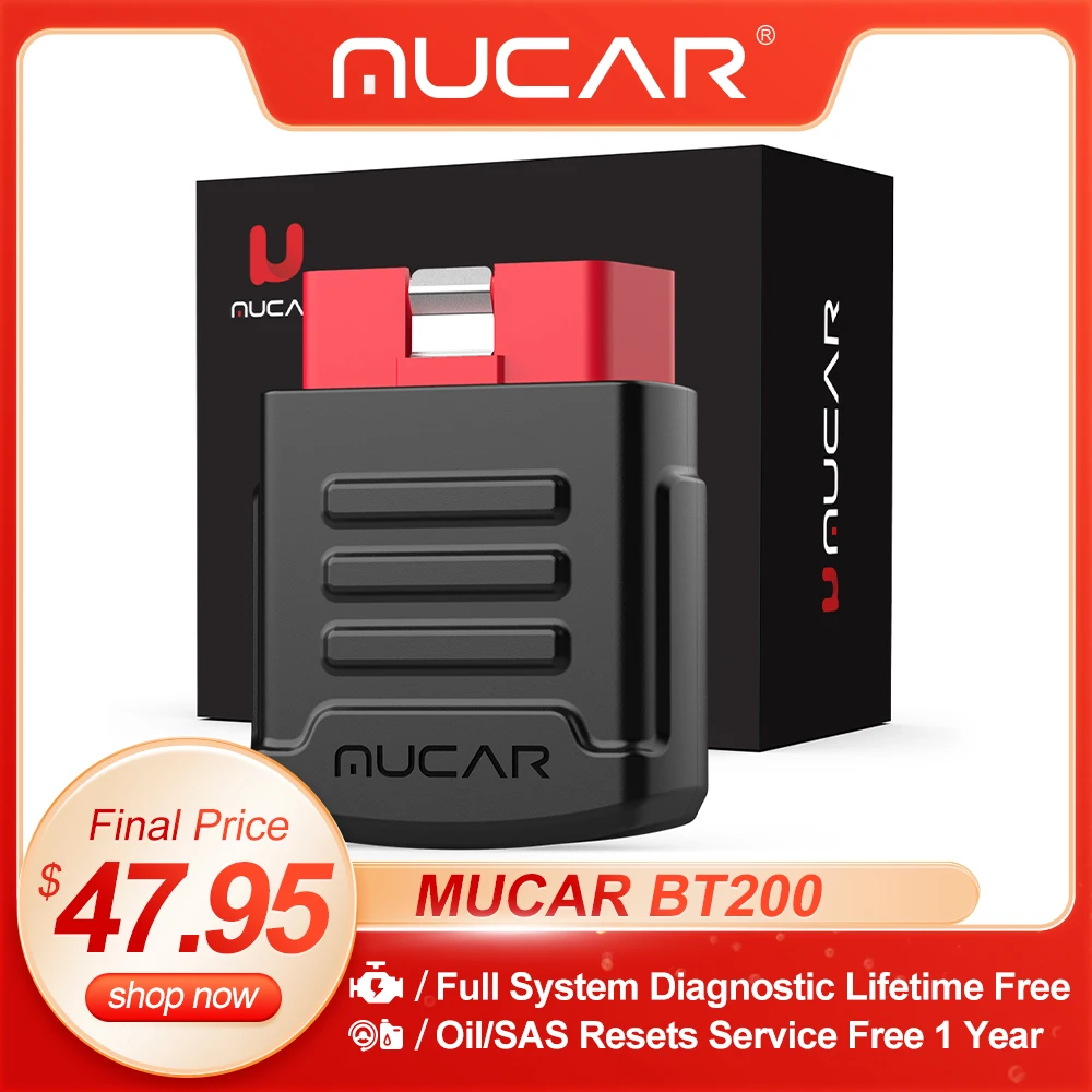 Диагностический инструмент MUCAR BT200 / Pro Obd2 профессиональный сканер для всех