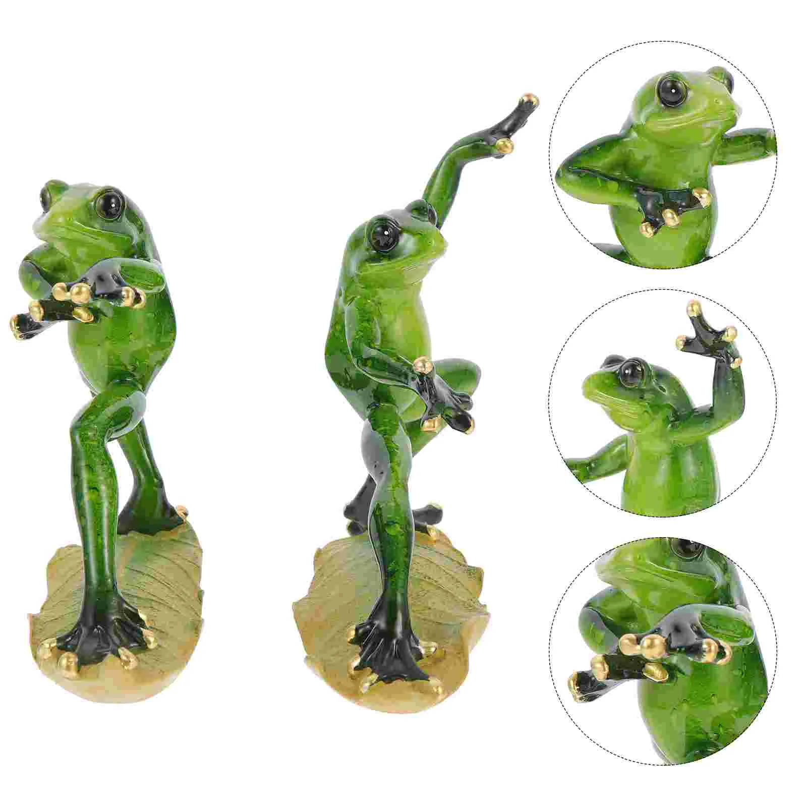 

2pcs Colored Kung Fu Design Frog-shaped Lifelike Frogs Vivid Artificial Frogs Adorns