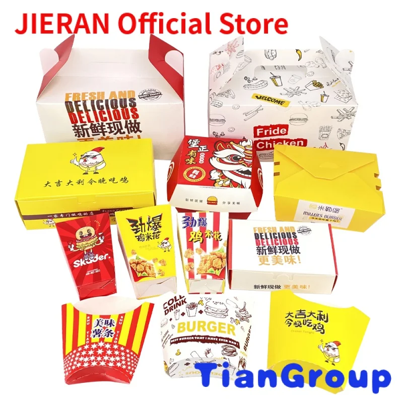 

Custom Printing Chicken Packaging Takeaway Food Delivery Paper Box Shanghai Snack Rigid Sandwich Boxes Disposable