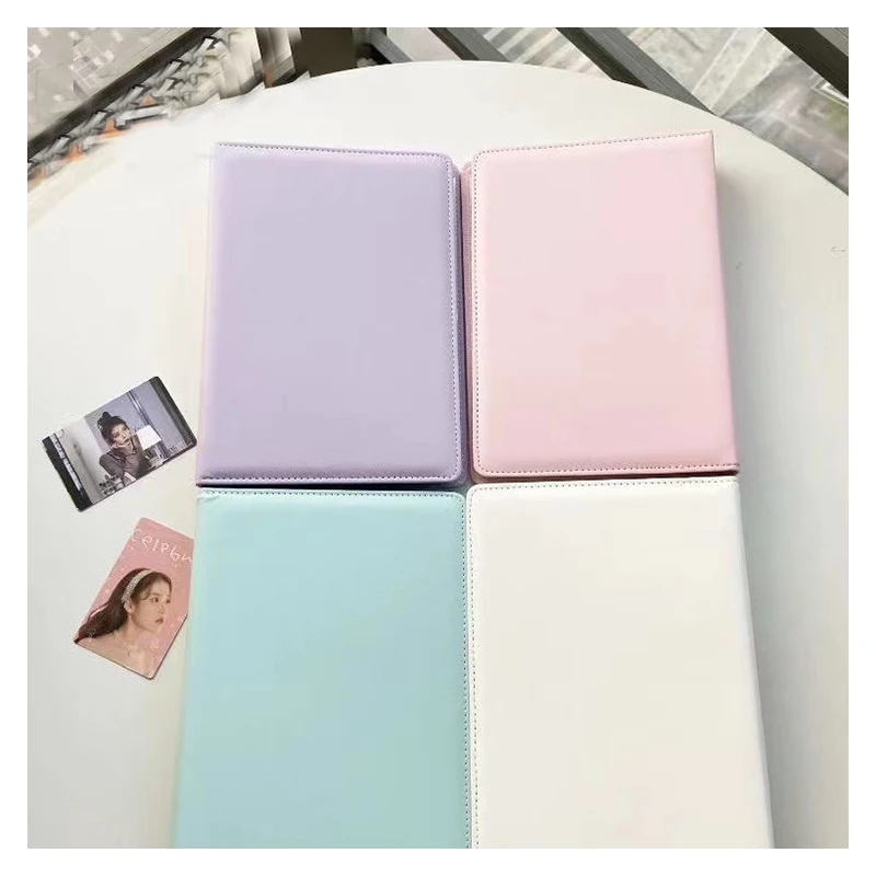 

A5 Photocard Binder PU Leather 6 Ring 3 Inch Sleeves Kpop Abum Photo Postcard Storage Collect Book 2 4 Pocket Clear Double Sided