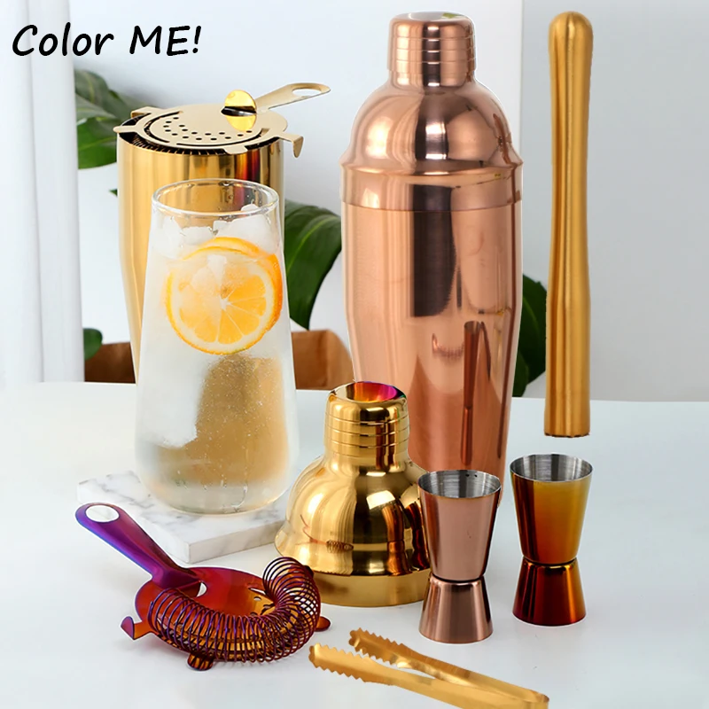 

750ML Stainless Steel Cocktail Shaker Set Bartender Kit Wine Martini Boston Mixer With Strainer Measure Cup Bar Accessories Tool