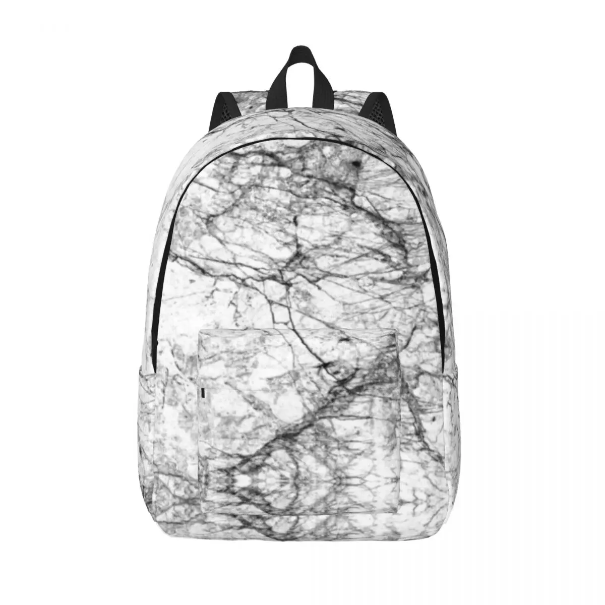 

Рюкзак из натуральной мраморной ткани, современный легкий эстетический ранец из искусственных мраморов черного и белого цветов, сумки для начальной школы