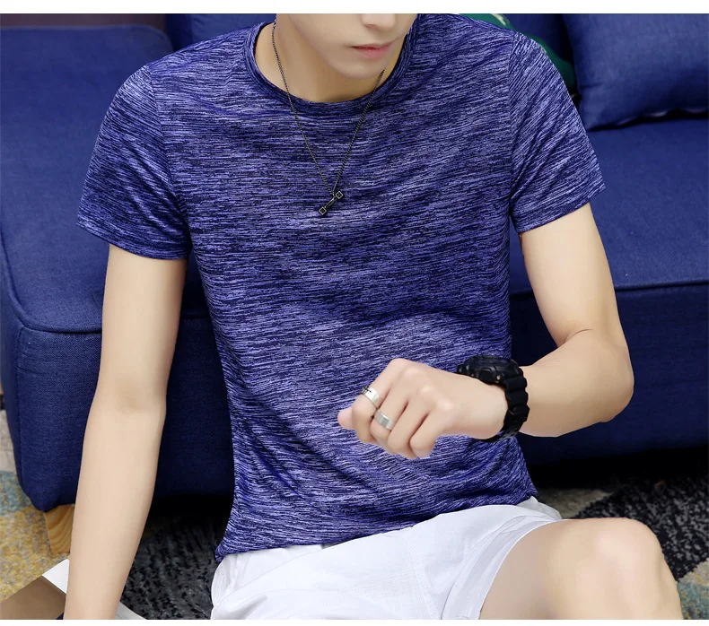 

2445-R- short-sleeved men's t-shirt tailor-made summer new loose five-point soport sleeve T-shirt