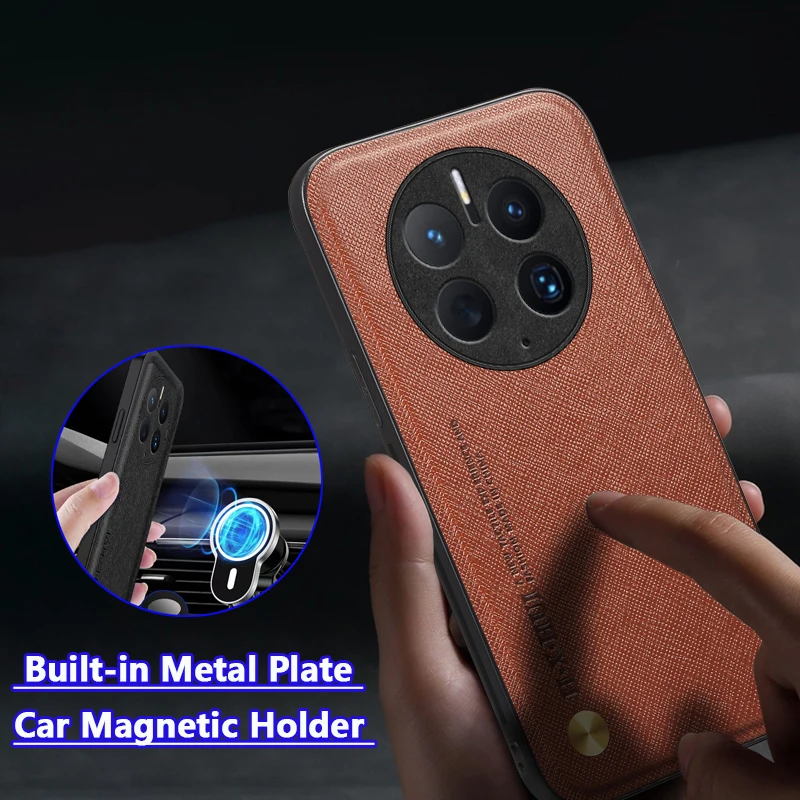 

Кожаный магнитный чехол с металлической пластиной для Huawei Mate 50 Pro, задняя крышка для Hauwei Huawey Huawie Mate50 Mate50pro