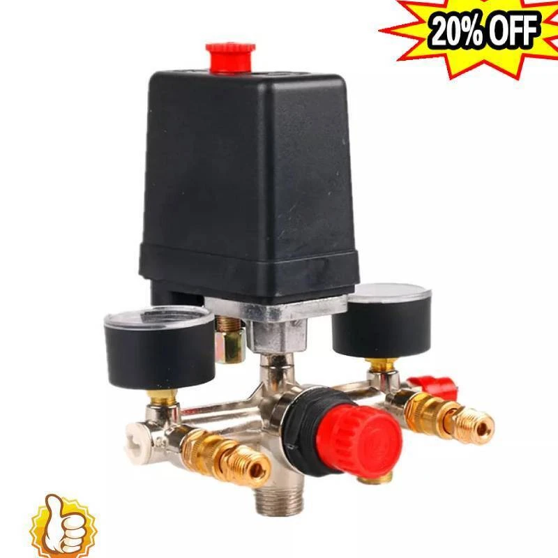 

[Flash Deal] воздушный компрессор 90-120 фунтов на кв. дюйм, переключатель давления, регулирующий клапан, регулятор коллекторного коллектора, манометр [в наличии в США]